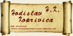 Hodislav Koprivica vizit kartica